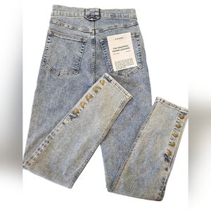 NWT FRAME snapped denim legging high rise skinny 25